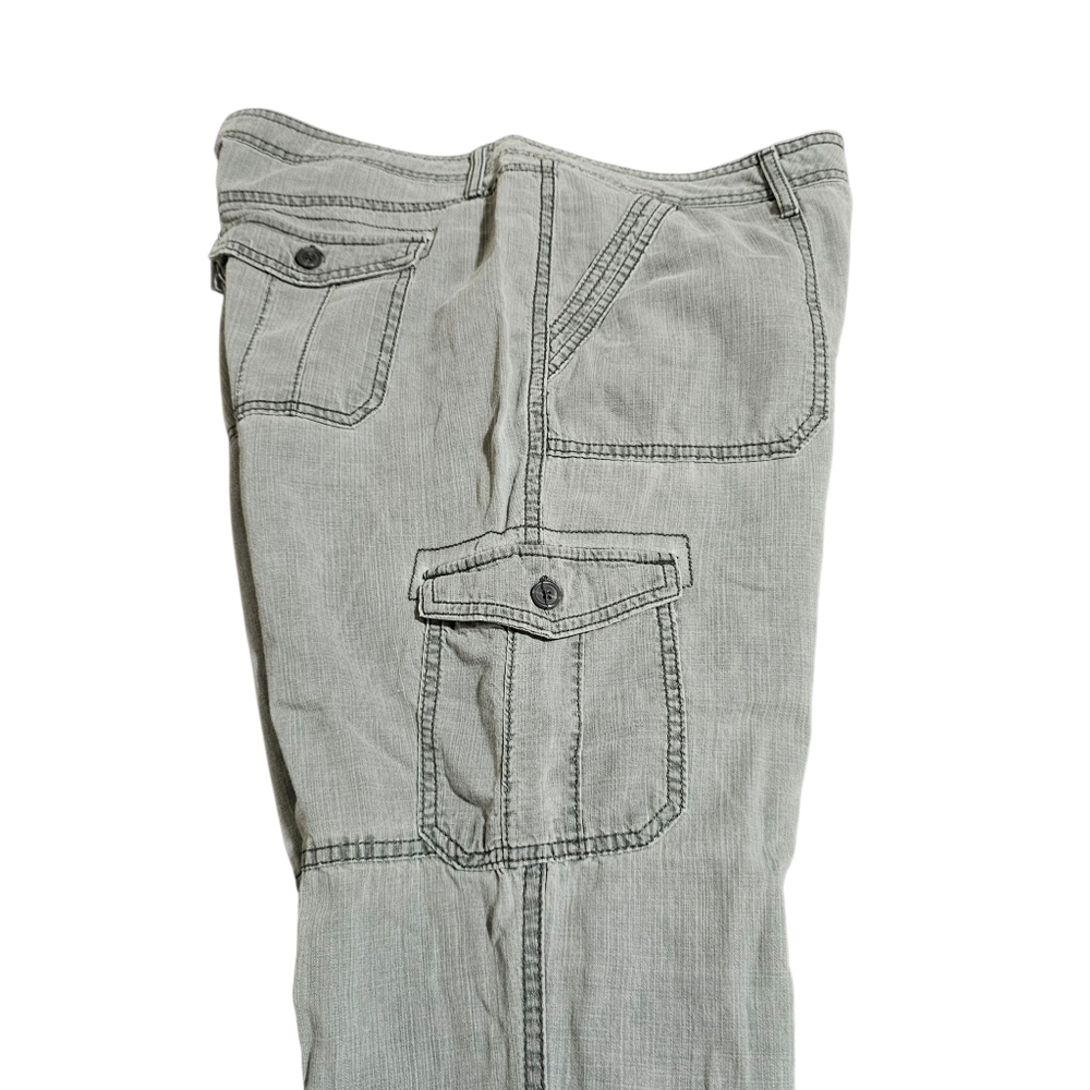 Sonoma Cargo Capri Cropped Pants Light Gray Cotton Lightweight Womens Size 16 - Picture 4 of 13